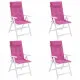 Възглавници за стол с висока облегалка 4 бр розови Оксфорд плат