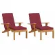 Възглавници за столове шезлонги 2 бр виненочервени Оксфорд плат