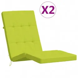 Възглавници за столове шезлонги 2 бр яркозелени Оксфорд плат