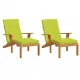 Възглавници за столове шезлонги 2 бр яркозелени Оксфорд плат