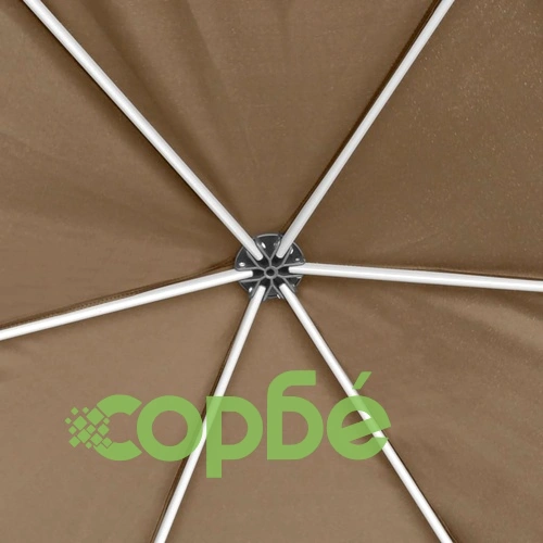 Шестоъгълна pop-up шатра със стени 3,6x3,1 м таупе 220 г/м² ➤ топ цена ➤ sorbe.bg
