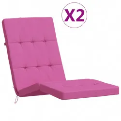 Възглавници за столове шезлонги 2 бр розови Оксфорд плат