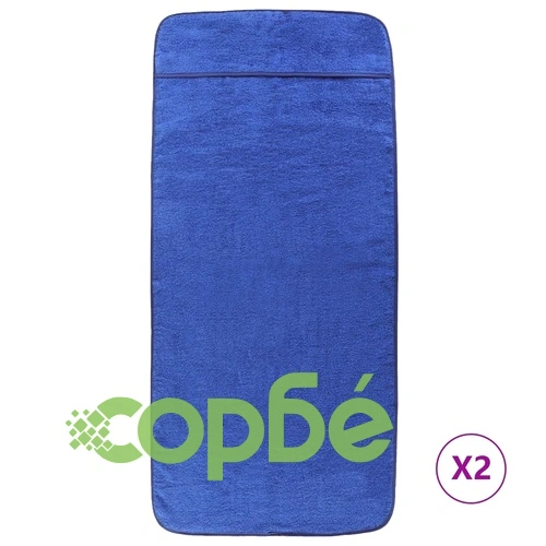 Плажни кърпи 2 бр кралско сини 60x135 см текстил 400 GSM ➤ топ цена ➤ sorbe.bg