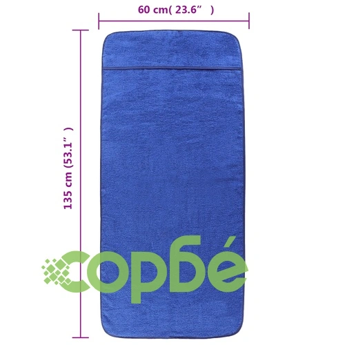 Плажни кърпи 2 бр кралско сини 60x135 см текстил 400 GSM ➤ топ цена ➤ sorbe.bg