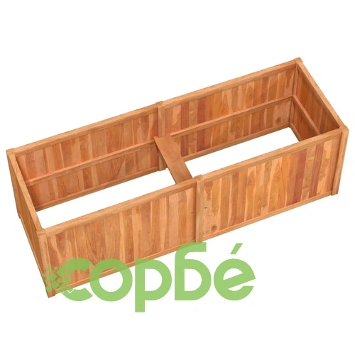 Повдигната леха 150x50x50 см тиково дърво масив  ➤ топ цена ➤ sorbe.bg