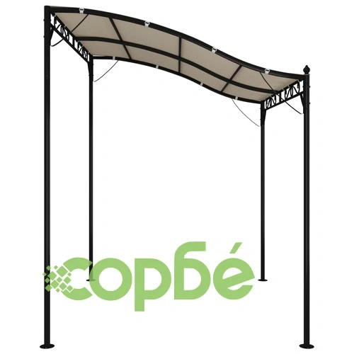 Навес таупе 2x2,3 м 180 г/м² плат и стомана ➤ топ цена ➤ sorbe.bg