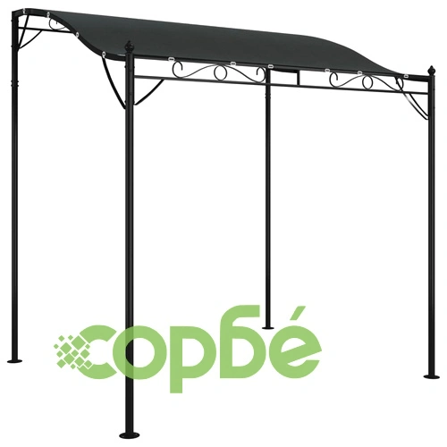 Навес антрацит 2x2,3 м 180 г/м² плат и стомана ➤ топ цена ➤ sorbe.bg