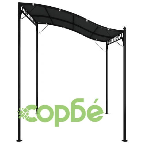 Навес антрацит 2x2,3 м 180 г/м² плат и стомана ➤ топ цена ➤ sorbe.bg