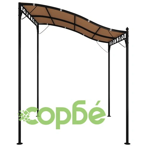 Навес таупе 2x2,3 м 180 г/м² плат и стомана ➤ топ цена ➤ sorbe.bg