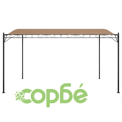 Навес таупе 4x3 м 180 г/м² плат и стомана ➤ топ цена ➤ sorbe.bg