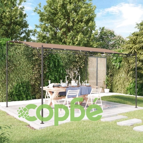 Навес таупе 4x3 м 180 г/м² плат и стомана ➤ топ цена ➤ sorbe.bg