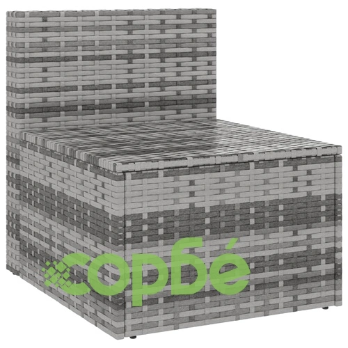 Градински средни дивани с възглавници, 2 бр, сиви, полиратан ➤ топ цена ➤ sorbe.bg