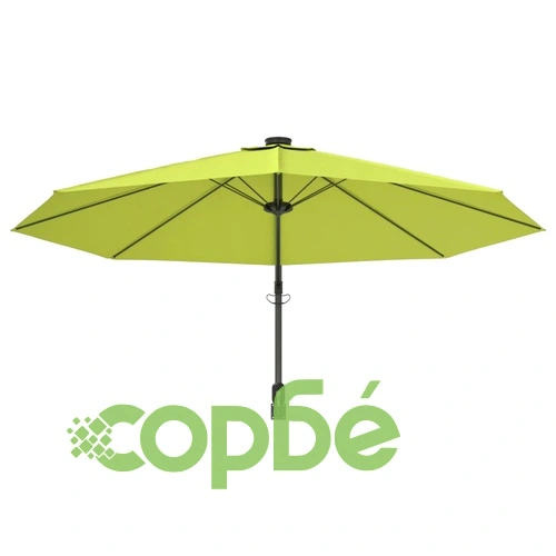 Стенен чадър с LED светлини, ябълково зелено, 290 см ➤ топ цена ➤ sorbe.bg