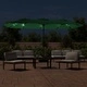 Градински чадър с двоен покрив и LED, зелен, 449x265 см