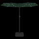 Градински чадър с двоен покрив и LED, зелен, 316x145 см
