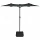 Чадър с двоен покрив и LED светлини, антрацит, 316x240 см