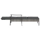 Шезлонг с възглавница, сив, полиратан