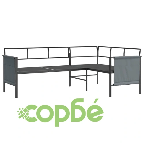 Градински лаундж комплект от 2 части, антрацит, стомана ➤ топ цена ➤ sorbe.bg