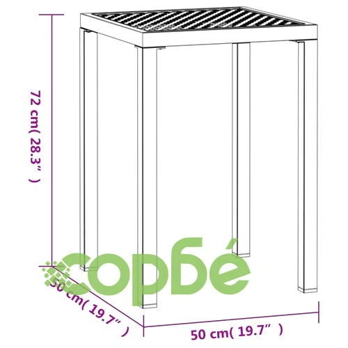 Градинска маса антрацит 50x50x72 cм стомана ➤ топ цена ➤ sorbe.bg
