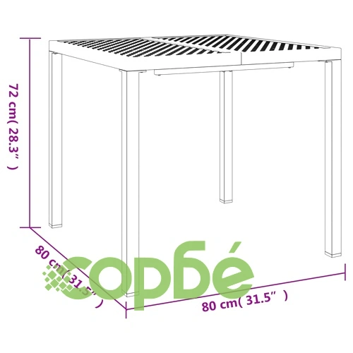 Градинска маса антрацит 80x80x72 cм стомана ➤ топ цена ➤ sorbe.bg
