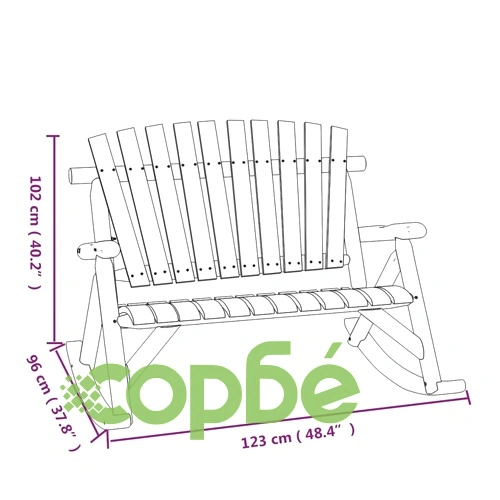 2-местна градинска пейка люлка 123x96x102 см масивен смърч ➤ топ цена ➤ sorbe.bg
