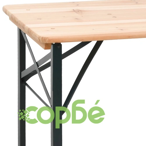 Комплект със сгъваема маса за бира от 3 части, масивна ела ➤ топ цена ➤ sorbe.bg