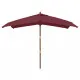 Градински чадър с дървен прът, бордо червено, 300x300x273 см