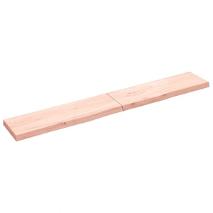 Стенен рафт, 200x30x(2-6) см, необработен масивен дъб