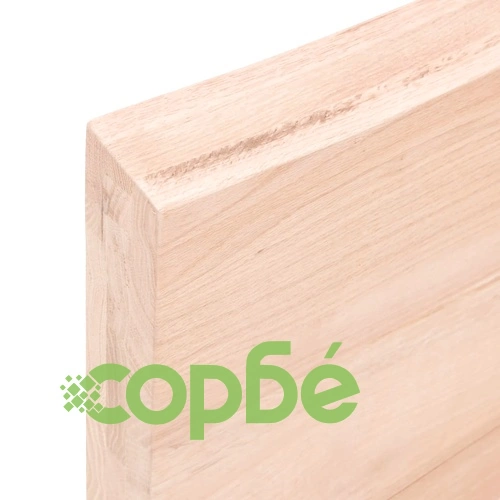 Стенен рафт, 220x40x(2-6) см, необработен масивен дъб ➤ топ цена ➤ sorbe.bg