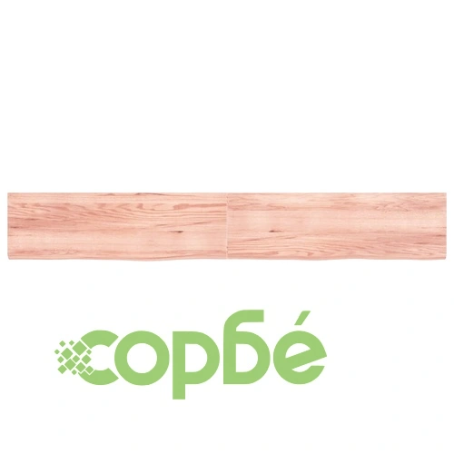 Стенен рафт светлокафяв 200x30x(2-4) см обработен масивен дъб ➤ топ цена ➤ sorbe.bg