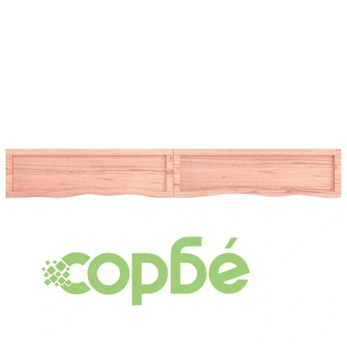 Стенен рафт светлокафяв 200x30x(2-4) см обработен масивен дъб ➤ топ цена ➤ sorbe.bg