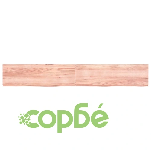 Стенен рафт светлокафяв 200x30x(2-6) см обработен масивен дъб ➤ топ цена ➤ sorbe.bg