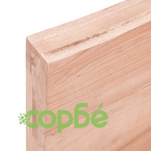 Стенен рафт светлокафяв 200x30x(2-6) см обработен масивен дъб ➤ топ цена ➤ sorbe.bg