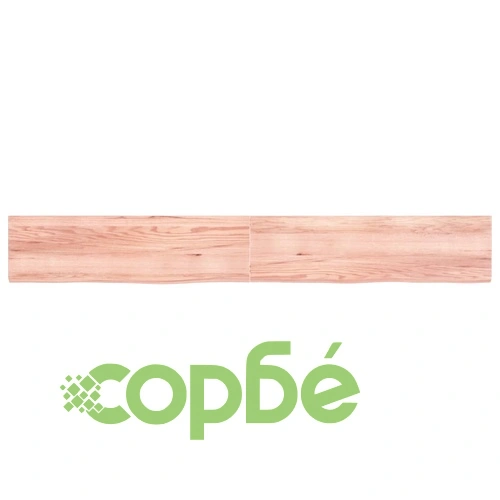 Стенен рафт светлокафяв 220x30x(2-4) см обработен масивен дъб ➤ топ цена ➤ sorbe.bg