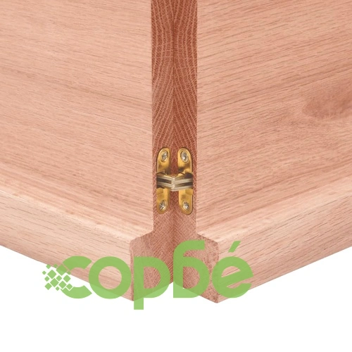 Стенен рафт светлокафяв 220x30x(2-4) см обработен масивен дъб ➤ топ цена ➤ sorbe.bg