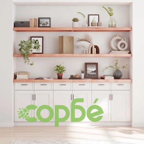 Стенен рафт светлокафяв 220x40x(2-6) см обработен масивен дъб ➤ топ цена ➤ sorbe.bg