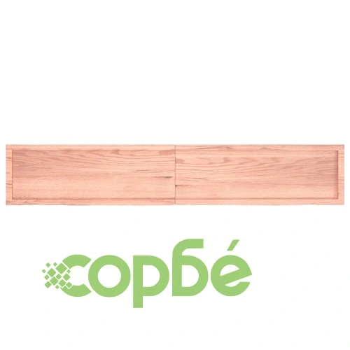 Стенен рафт светлокафяв 220x40x(2-6) см обработен масивен дъб ➤ топ цена ➤ sorbe.bg