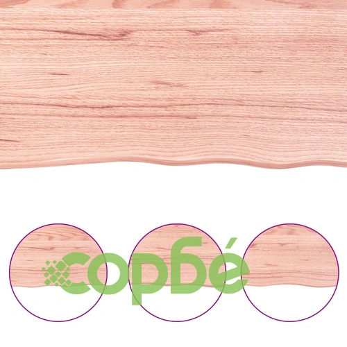 Стенен рафт светлокафяв 220x40x(2-6) см обработен масивен дъб ➤ топ цена ➤ sorbe.bg