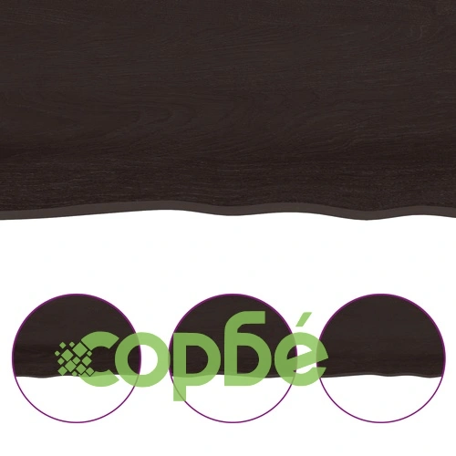 Стенен рафт тъмнокафяв 140x40x(2-6) см обработен масивен дъб ➤ топ цена ➤ sorbe.bg