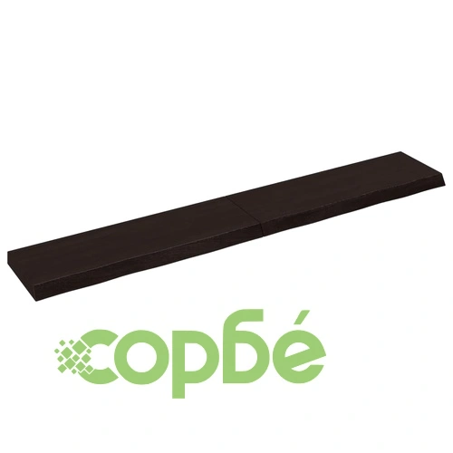 Стенен рафт тъмнокафяв 180x30x(2-6) см обработен масивен дъб ➤ топ цена ➤ sorbe.bg