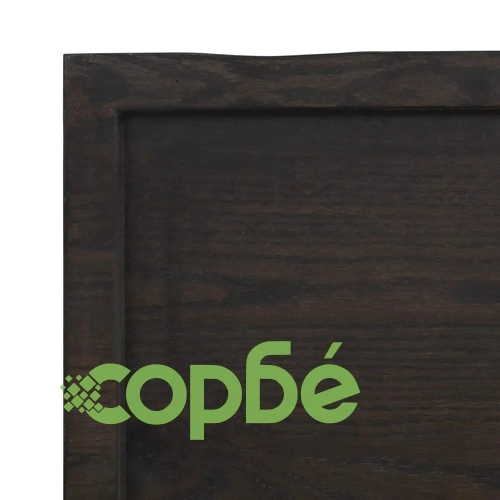 Стенен рафт тъмнокафяв 180x30x(2-6) см обработен масивен дъб ➤ топ цена ➤ sorbe.bg