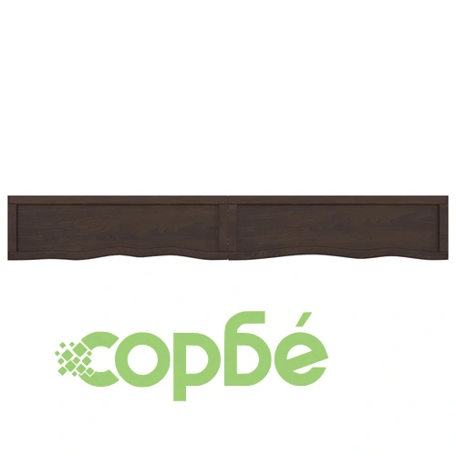 Стенен рафт тъмнокафяв 200x30x(2-4) см обработен масивен дъб ➤ топ цена ➤ sorbe.bg