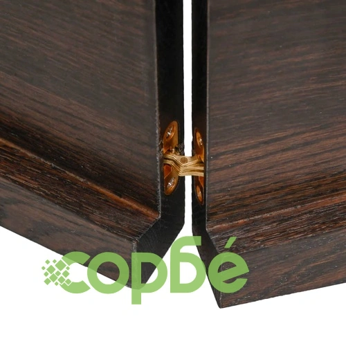 Стенен рафт тъмнокафяв 200x30x(2-4) см обработен масивен дъб ➤ топ цена ➤ sorbe.bg