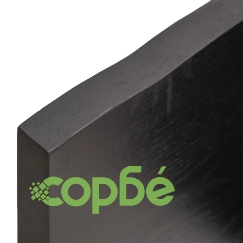 Стенен рафт тъмнокафяв 200x30x(2-4) см обработен масивен дъб ➤ топ цена ➤ sorbe.bg