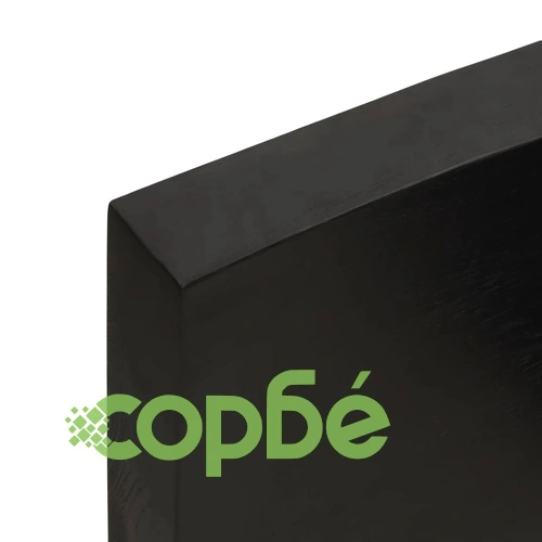 Стенен рафт тъмнокафяв 200x30x(2-6) см обработен масивен дъб ➤ топ цена ➤ sorbe.bg