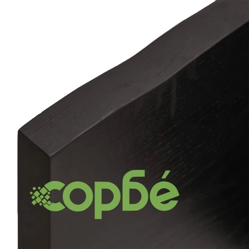 Стенен рафт тъмнокафяв 220x40x(2-4) см обработен масивен дъб ➤ топ цена ➤ sorbe.bg