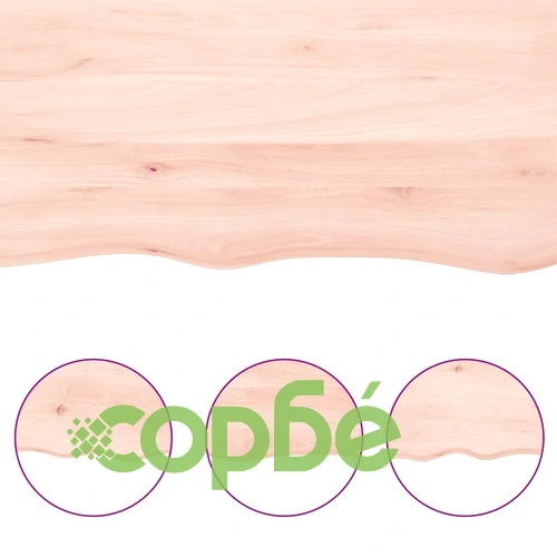 Плот за маса 120x40x(2-6) см необработено масивно дърво жив ръб ➤ топ цена ➤ sorbe.bg