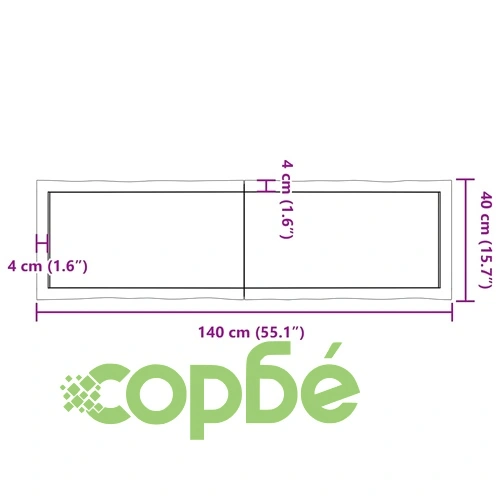 Плот за маса 140x40x(2-6) см необработено масивно дърво жив ръб ➤ топ цена ➤ sorbe.bg
