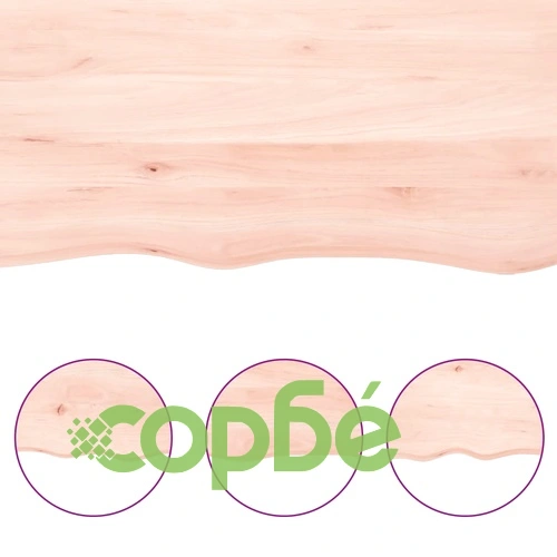 Плот за маса 200x40x(2-4) см необработено масивно дърво жив ръб ➤ топ цена ➤ sorbe.bg