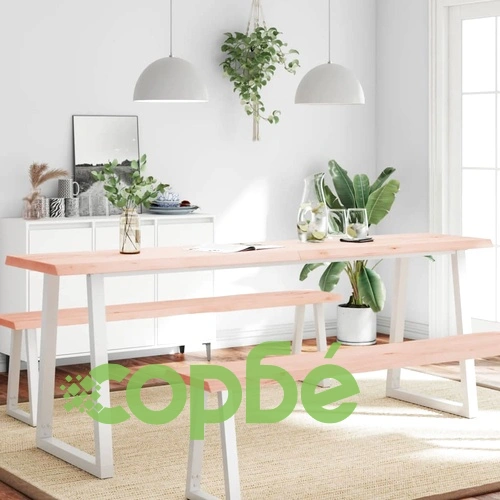 Плот за маса 200x40x(2-4) см необработено масивно дърво жив ръб ➤ топ цена ➤ sorbe.bg